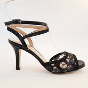 FEMME Rete Paillettes Ricamo Nero tacco 8