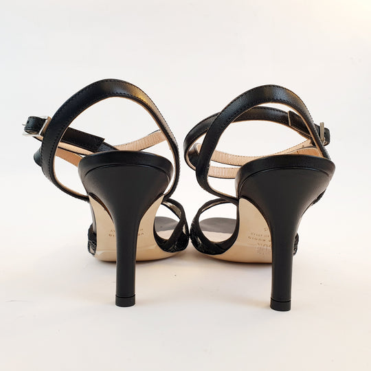 FEMME Rete Paillettes Ricamo Nero tacco 8