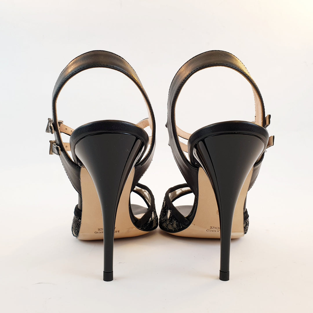 FRIDA Sequin Net Embroidery Black Heel 10