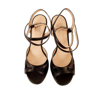 GRACE-TURANDOT Black Polka Dot Net Heel 8