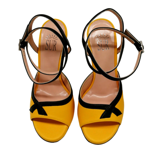 MUSIDORA  Nappa Giallo Nero tacco 8
